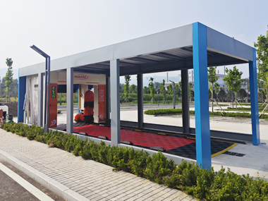 Reciprocating car washing machine with frame